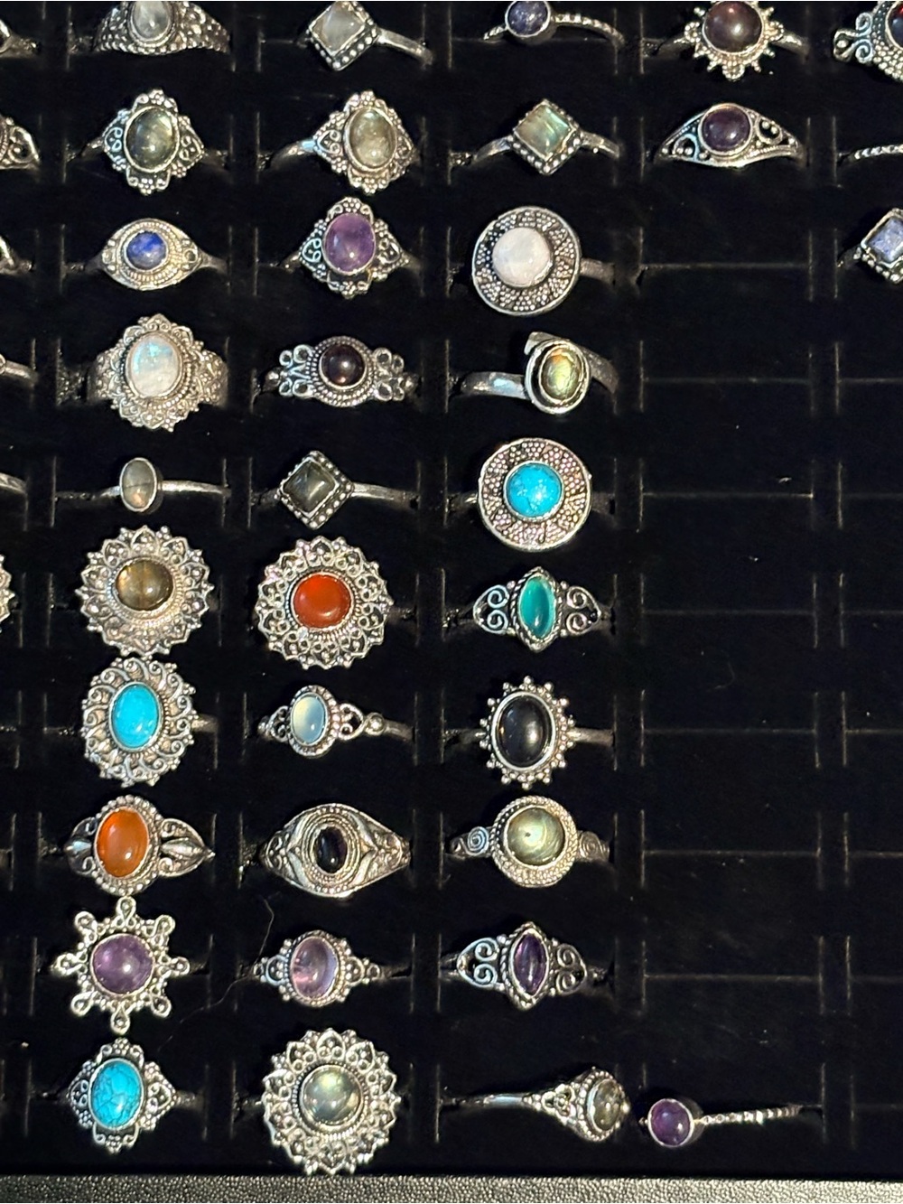 Gorgeous Gemstone Rings .925 Sterling Silver Multicolor - Women Jewelry Sz 5-9.5 - Picture 5 of 11